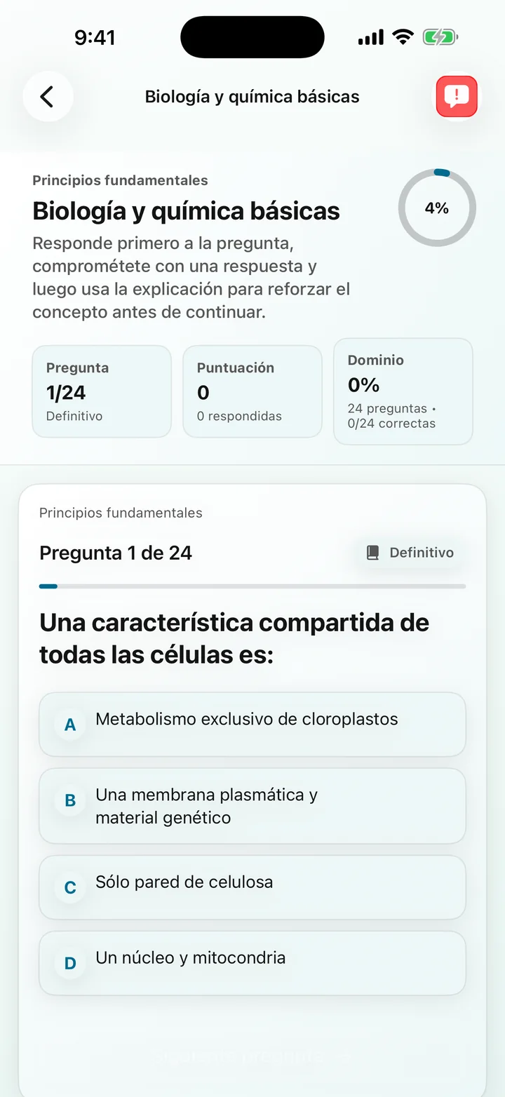 Pregunta básica de biología y química en Biochemistry Tutoring