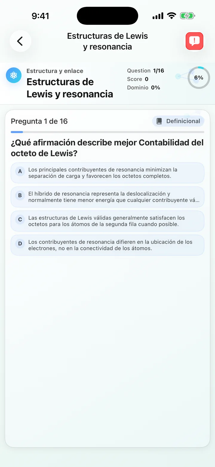 Pregunta sobre estructuras de Lewis y resonancia en Organic Chemistry Tutoring