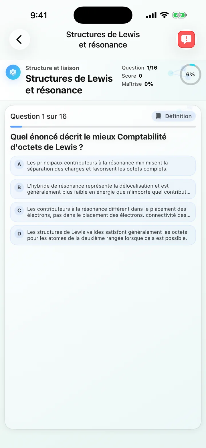 Question sur les structures de Lewis et la résonance dans Organic Chemistry Tutoring