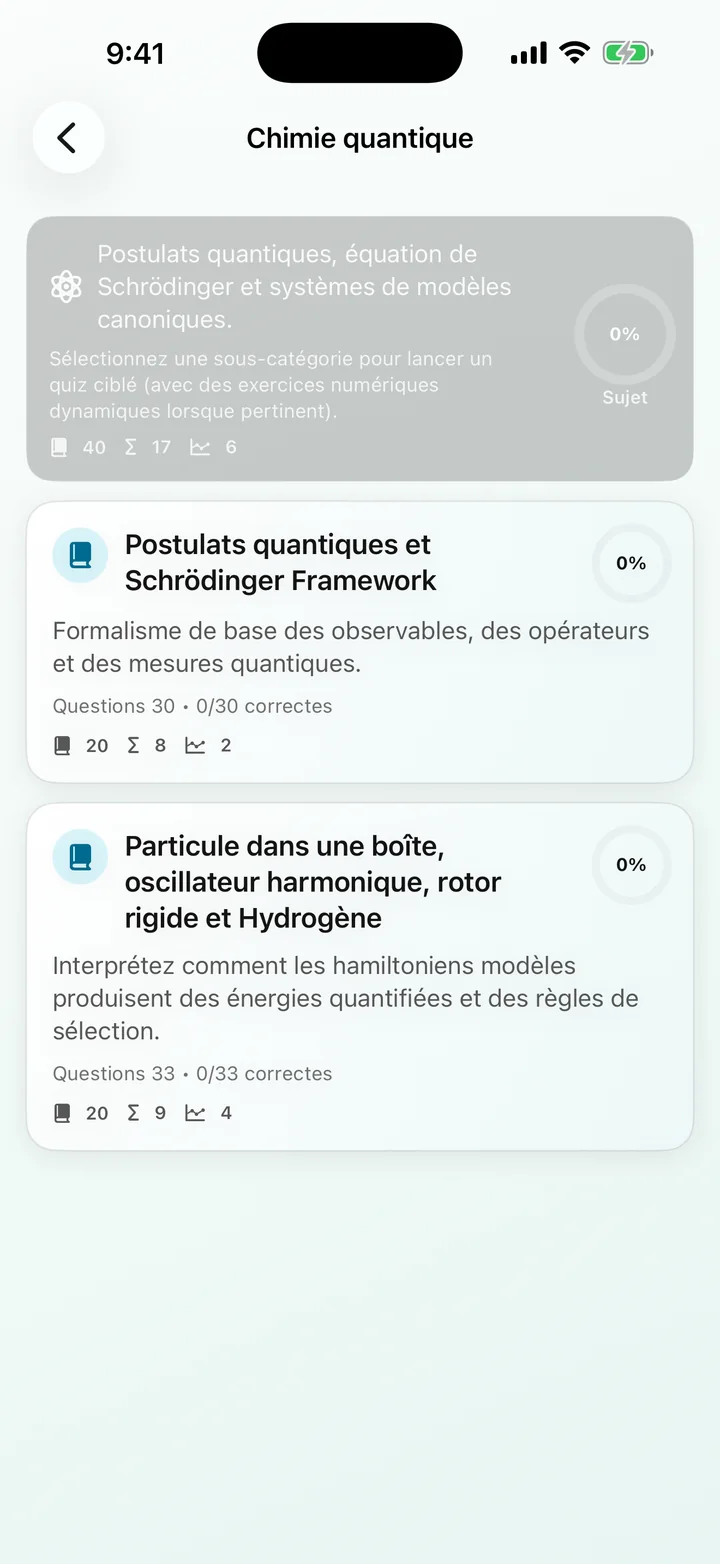 Catégorie Chimie quantique dans Physical Chemistry Tutor