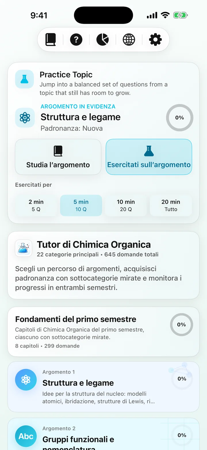 Cruscotto del corso Organic Chemistry Tutoring