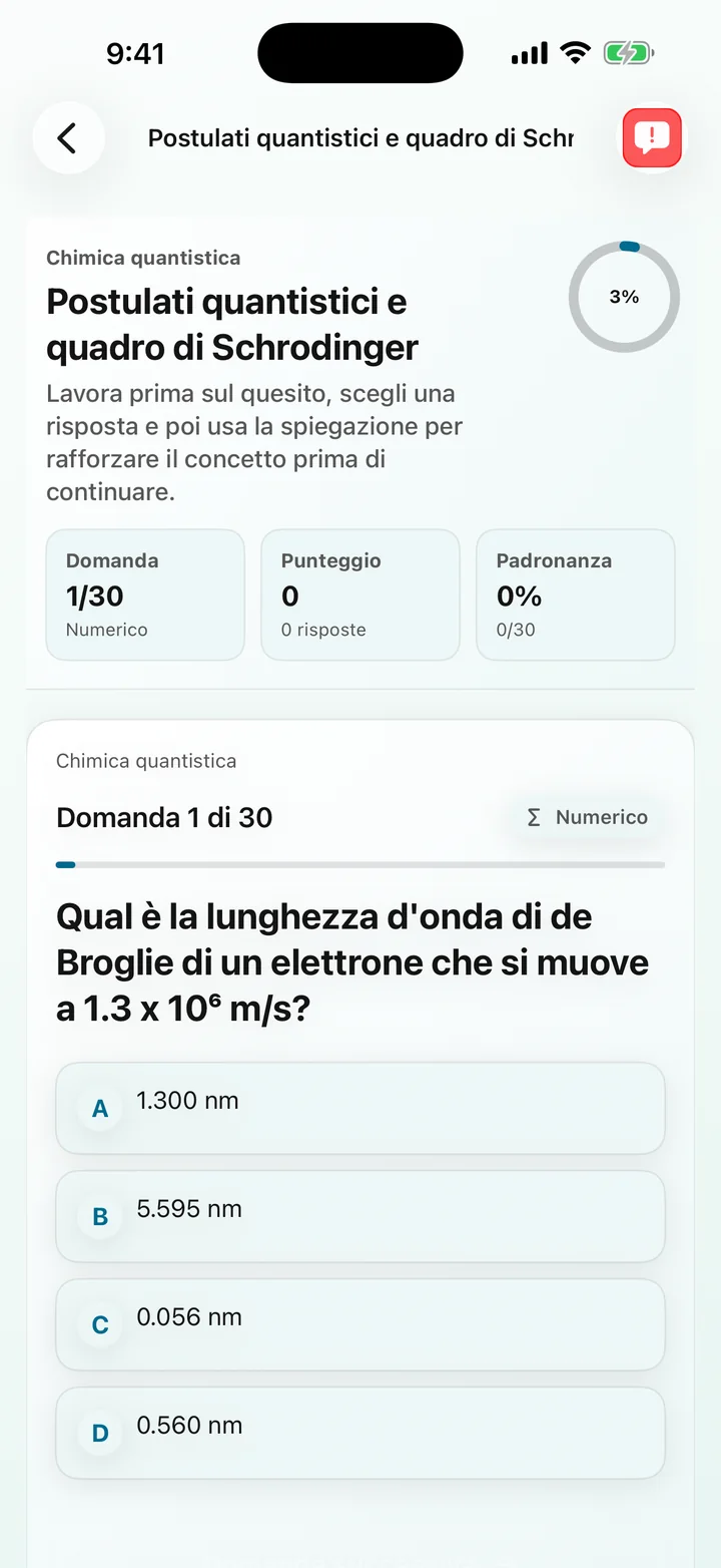 Domanda sui postulati quantistici in Physical Chemistry Tutor