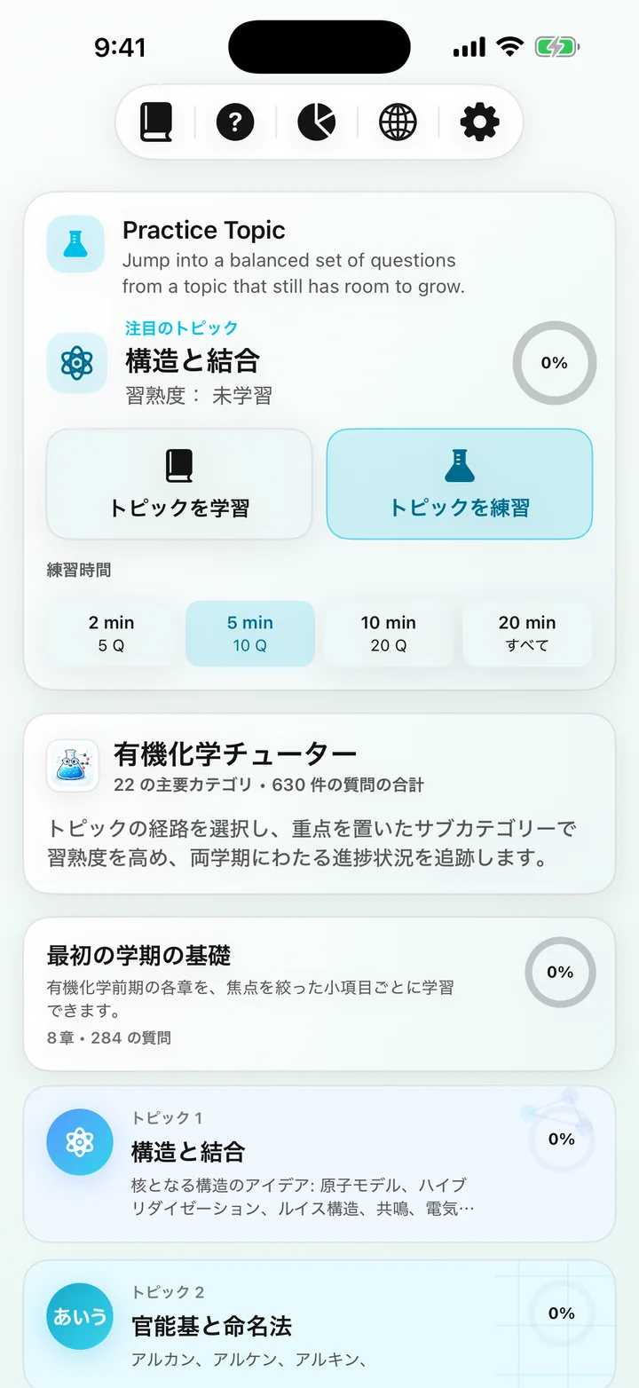 Organic Chemistry Tutoring コース ダッシュボード