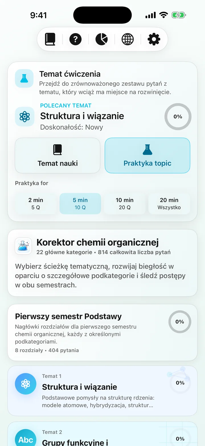 Pulpit nawigacyjny kursu Organic Chemistry Tutoring