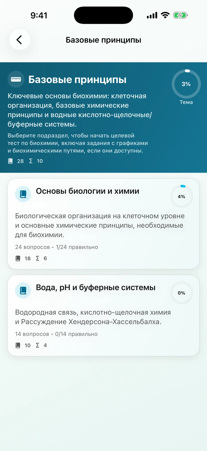 Категория «Основные принципы» в Biochemistry Tutoring