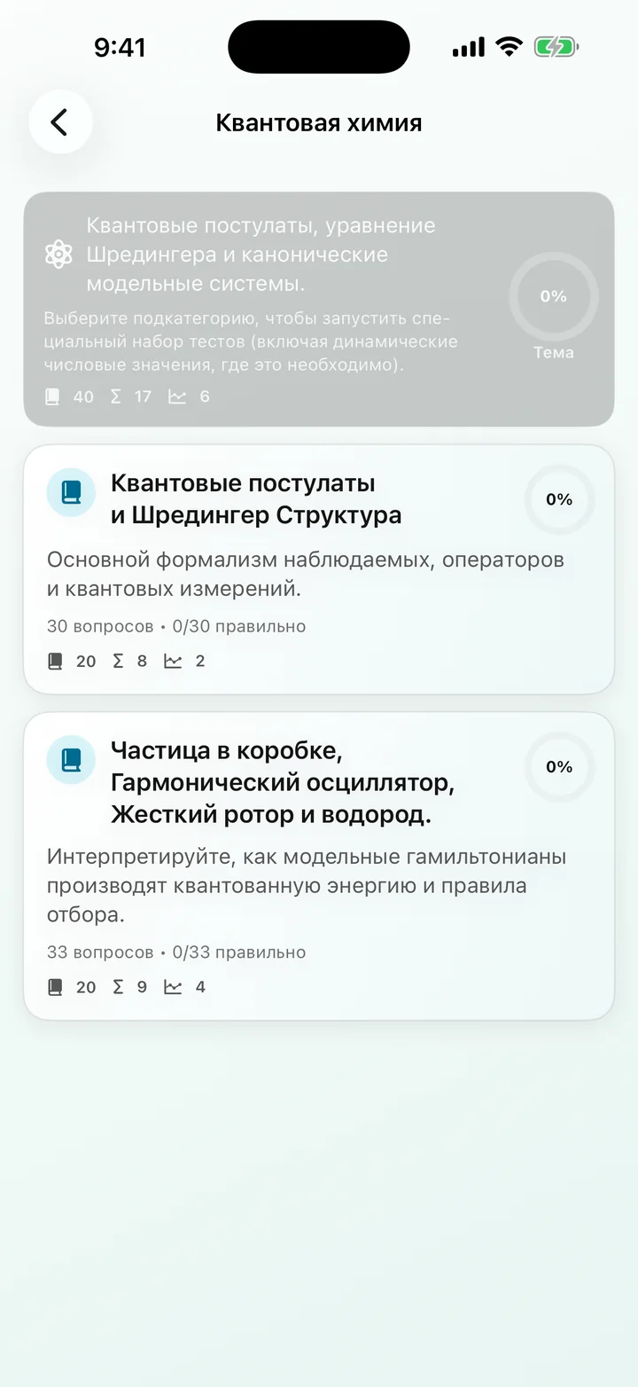 Категория «Квантовая химия» в Physical Chemistry Tutor