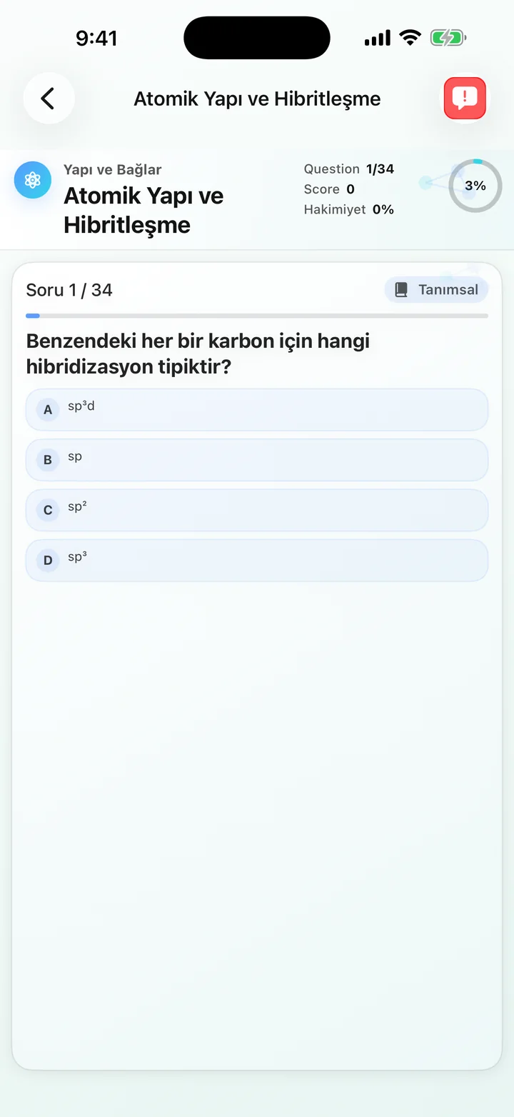 Organic Chemistry Tutoring'deki Atom Yapısı niceliksel sorusu