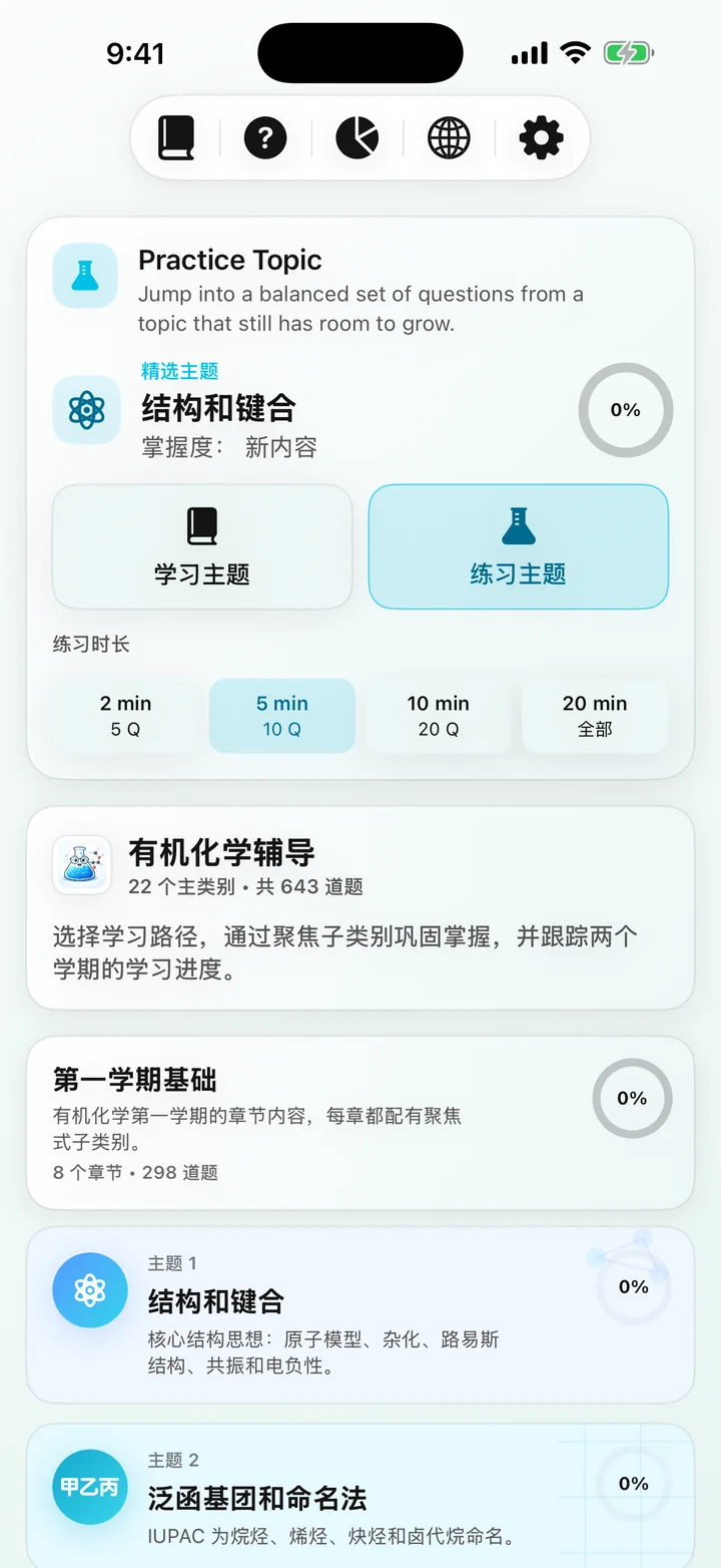 Organic Chemistry Tutoring 课程仪表板