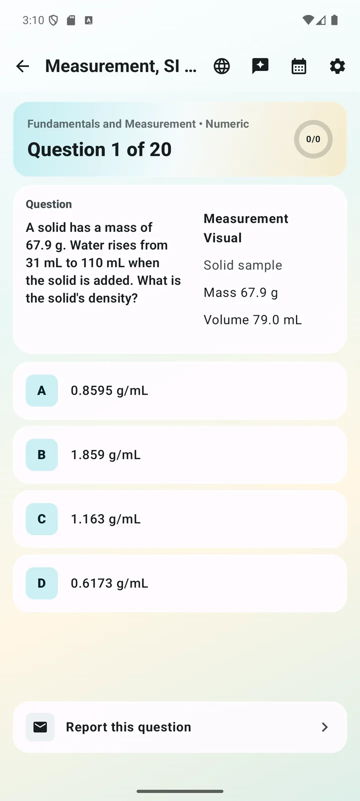Measurement and SI Units calculation question
