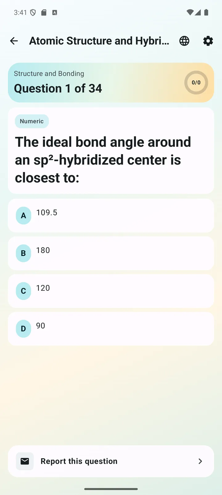 Atomic Structure quantitative question in Organic Chemistry Tutoring