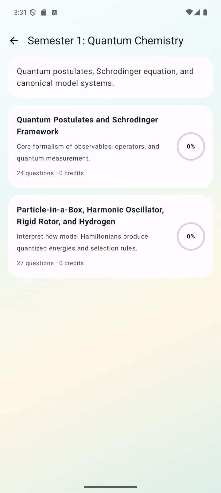 Quantum Chemistry category in Physical Chemistry Tutor