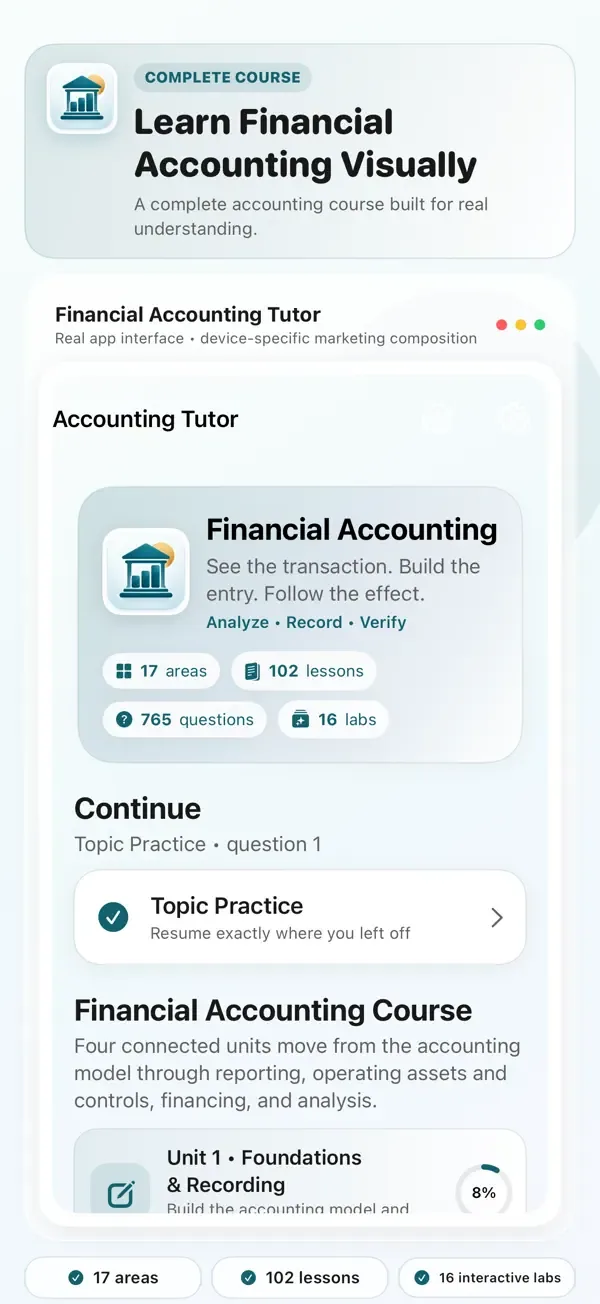 Financial Accounting Tutor course screen